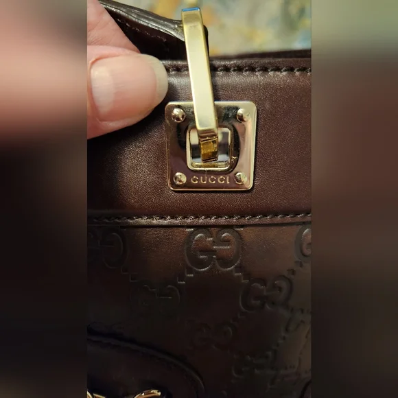 Gucci Guccissima Punch Tote Burgundy Calf Leather - Picture 4 of 10